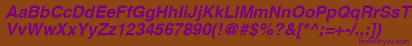 AgLettericaBoldObliqueBold Font – Purple Fonts on Brown Background