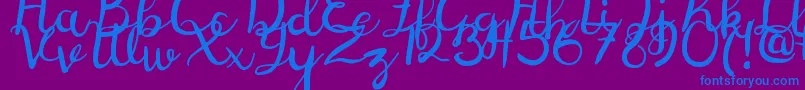 DigoryDoodlesPs Font – Blue Fonts on Purple Background