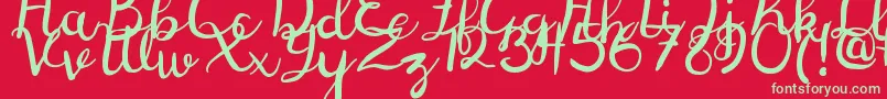 DigoryDoodlesPs Font – Green Fonts on Red Background