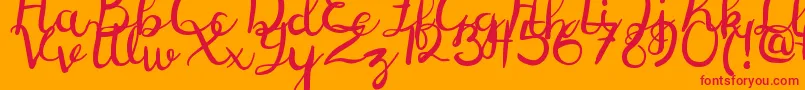 DigoryDoodlesPs Font – Red Fonts on Orange Background