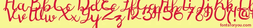 DigoryDoodlesPs Font – Red Fonts on Yellow Background