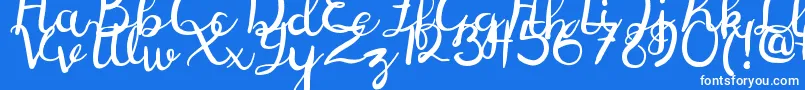 Fonte DigoryDoodlesPs – fontes brancas em um fundo azul