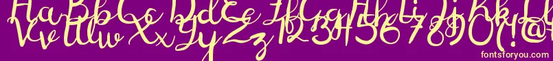 DigoryDoodlesPs Font – Yellow Fonts on Purple Background