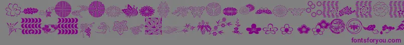 JapaneseGardenOrnmntItcTt Font – Purple Fonts on Gray Background