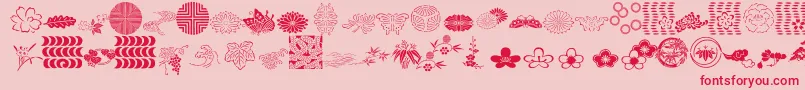 JapaneseGardenOrnmntItcTt Font – Red Fonts on Pink Background