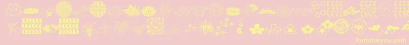 JapaneseGardenOrnmntItcTt-Schriftart – Gelbe Schriften auf rosa Hintergrund