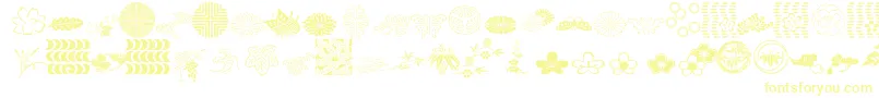 JapaneseGardenOrnmntItcTt Font – Yellow Fonts on White Background