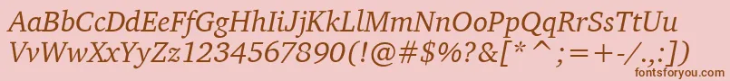 CharterItcRegularItalic Font – Brown Fonts on Pink Background