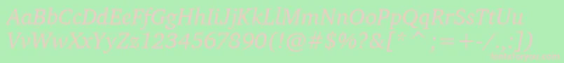 CharterItcRegularItalic Font – Pink Fonts on Green Background