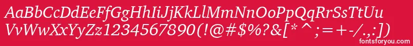 CharterItcRegularItalic Font – White Fonts on Red Background