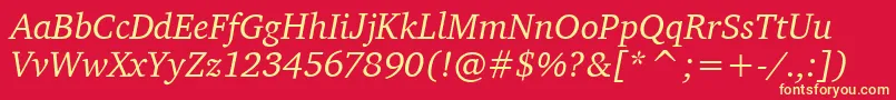 CharterItcRegularItalic Font – Yellow Fonts on Red Background