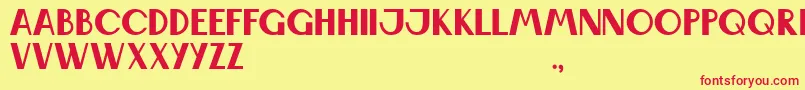 Wabene-fontti – punaiset fontit keltaisella taustalla