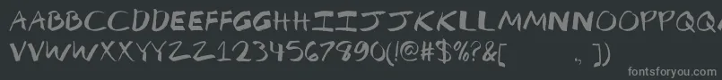 フォントMfBreakTheRules – 黒い背景に灰色の文字