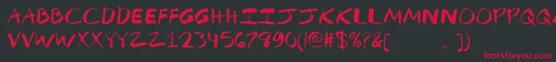 MfBreakTheRules Font – Red Fonts on Black Background