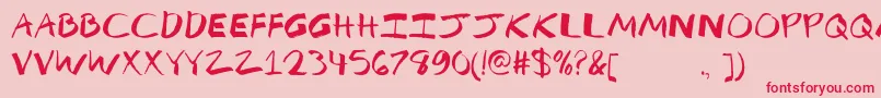 MfBreakTheRules Font – Red Fonts on Pink Background
