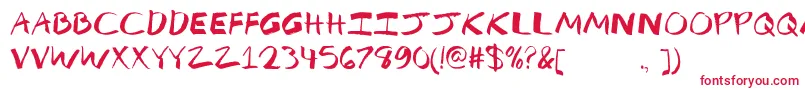 MfBreakTheRules-fontti – punaiset fontit valkoisella taustalla