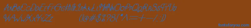 フォントOldAlphaItalic – 茶色の背景に青い文字