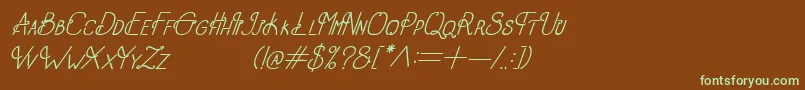Шрифт OldAlphaItalic – зелёные шрифты на коричневом фоне