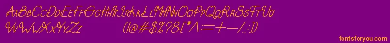 OldAlphaItalic Font – Orange Fonts on Purple Background