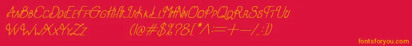 フォントOldAlphaItalic – 赤い背景にオレンジの文字