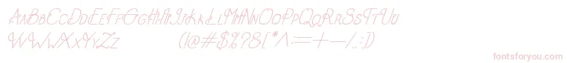 Шрифт OldAlphaItalic – розовые шрифты на белом фоне