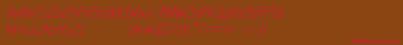 OldAlphaItalic Font – Red Fonts on Brown Background