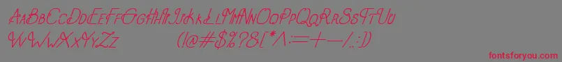 OldAlphaItalic-Schriftart – Rote Schriften auf grauem Hintergrund