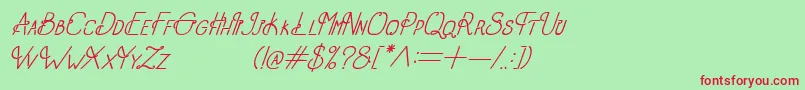 Шрифт OldAlphaItalic – красные шрифты на зелёном фоне