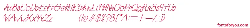 OldAlphaItalic-fontti – punaiset fontit valkoisella taustalla