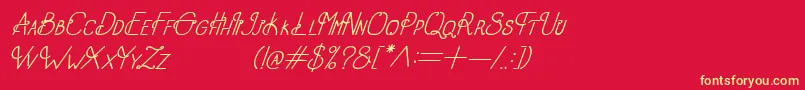 OldAlphaItalic Font – Yellow Fonts on Red Background