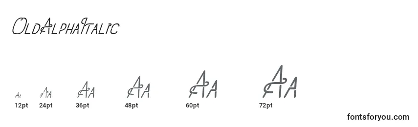 OldAlphaItalic Font Sizes