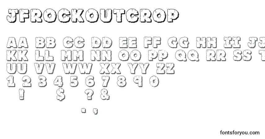 Czcionka Jfrockoutcrop – alfabet, cyfry, specjalne znaki