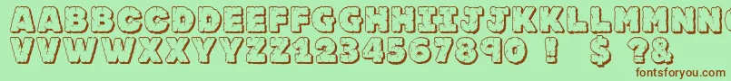 Jfrockoutcrop Font – Brown Fonts on Green Background