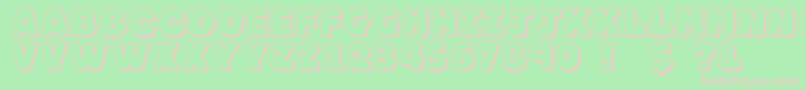 Jfrockoutcrop-fontti – vaaleanpunaiset fontit vihreällä taustalla