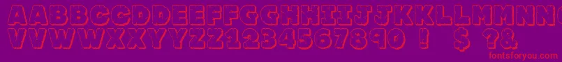 Jfrockoutcrop Font – Red Fonts on Purple Background