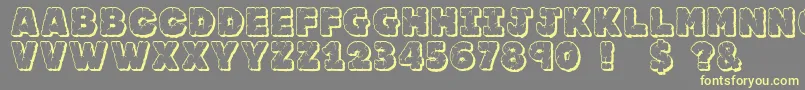 Jfrockoutcrop-fontti – keltaiset fontit harmaalla taustalla