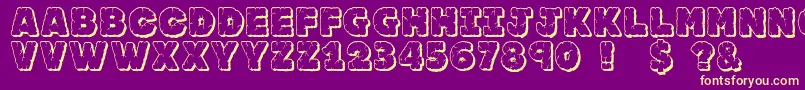 Jfrockoutcrop Font – Yellow Fonts on Purple Background