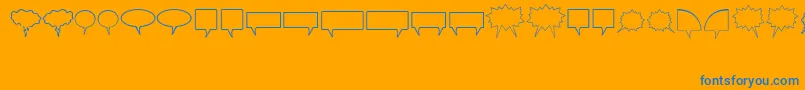 Komikabb Font – Blue Fonts on Orange Background