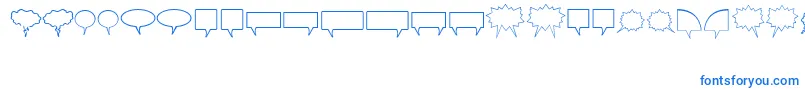 Komikabb-Schriftart – Blaue Schriften