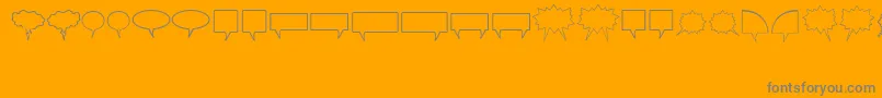 Komikabb-Schriftart – Graue Schriften auf orangefarbenem Hintergrund