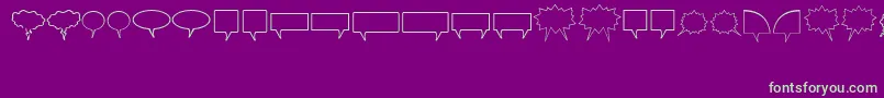 Komikabb Font – Green Fonts on Purple Background