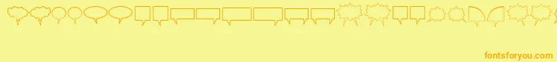 Komikabb Font – Orange Fonts on Yellow Background