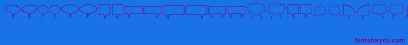 Komikabb Font – Purple Fonts on Blue Background