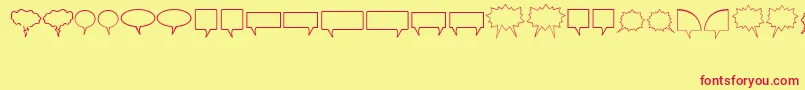 Komikabb Font – Red Fonts on Yellow Background
