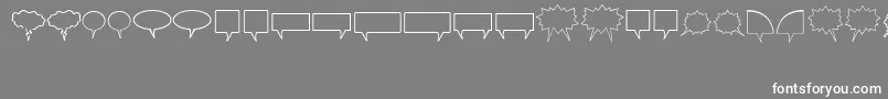 Komikabb-Schriftart – Weiße Schriften auf grauem Hintergrund