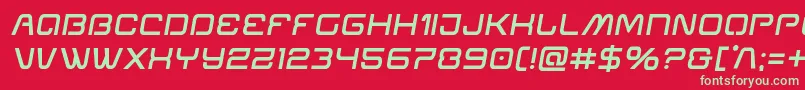 フォントMiraclemercurysemiboldsemital – 赤い背景に緑の文字