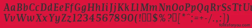 フォントCommi – 赤い背景に黒い文字