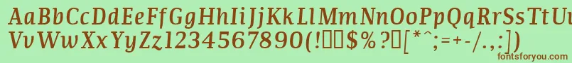 Commi Font – Brown Fonts on Green Background