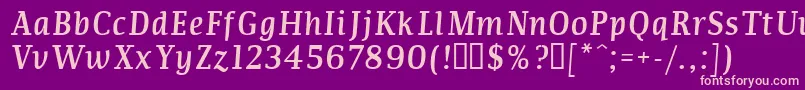 Commi Font – Pink Fonts on Purple Background