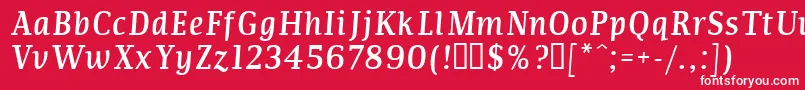 Commi Font – White Fonts on Red Background